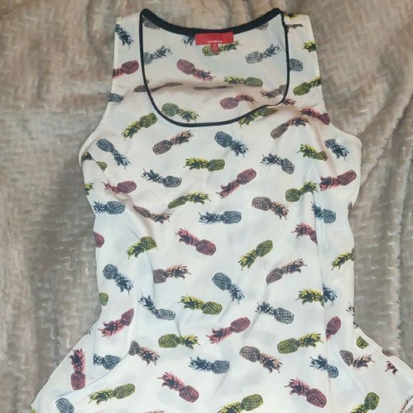 Saks Fifth Avenue Tops - Saks fifth Ave red pineapple print tank